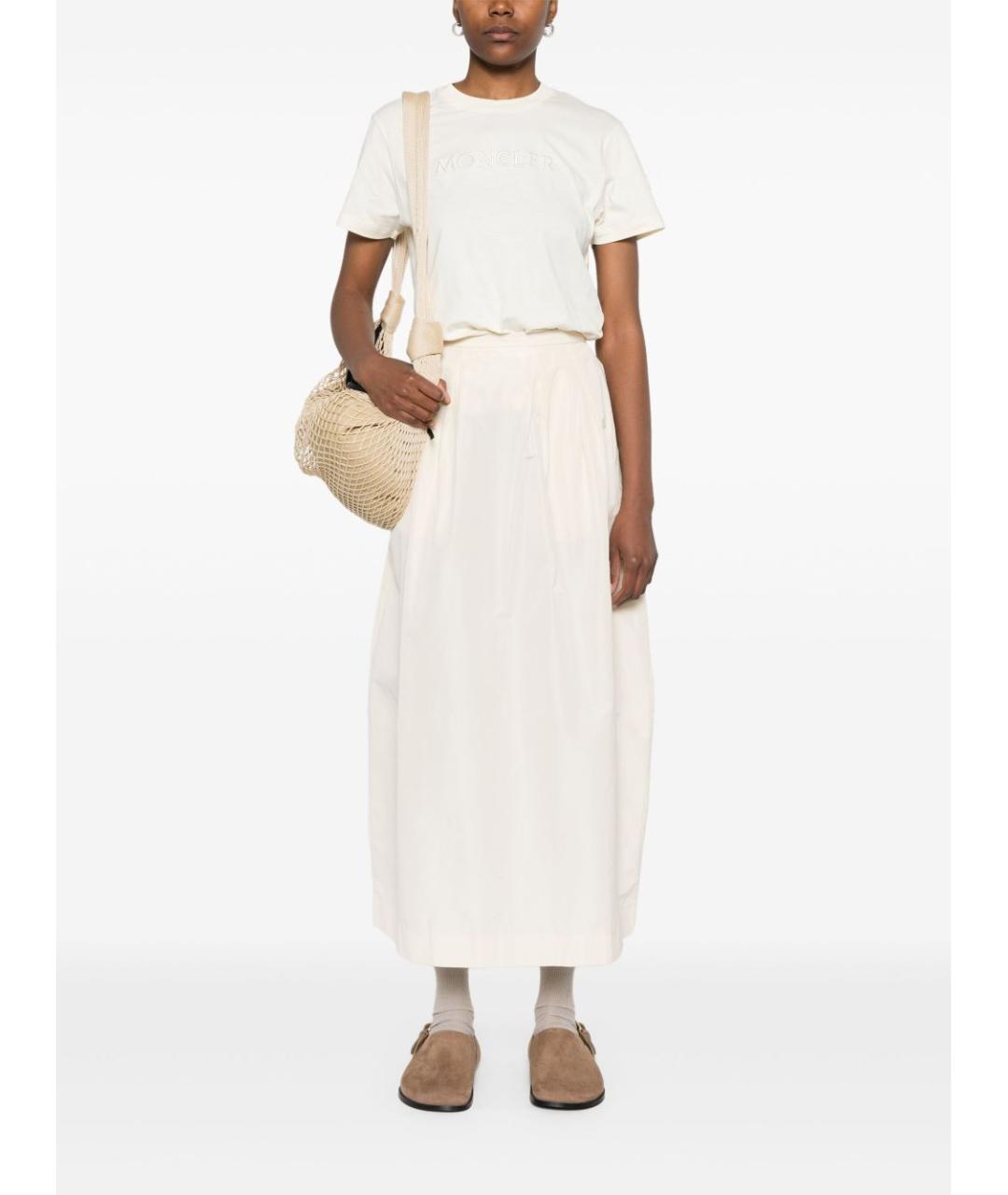 MONCLER Бежевая хлопковая футболка, фото 5