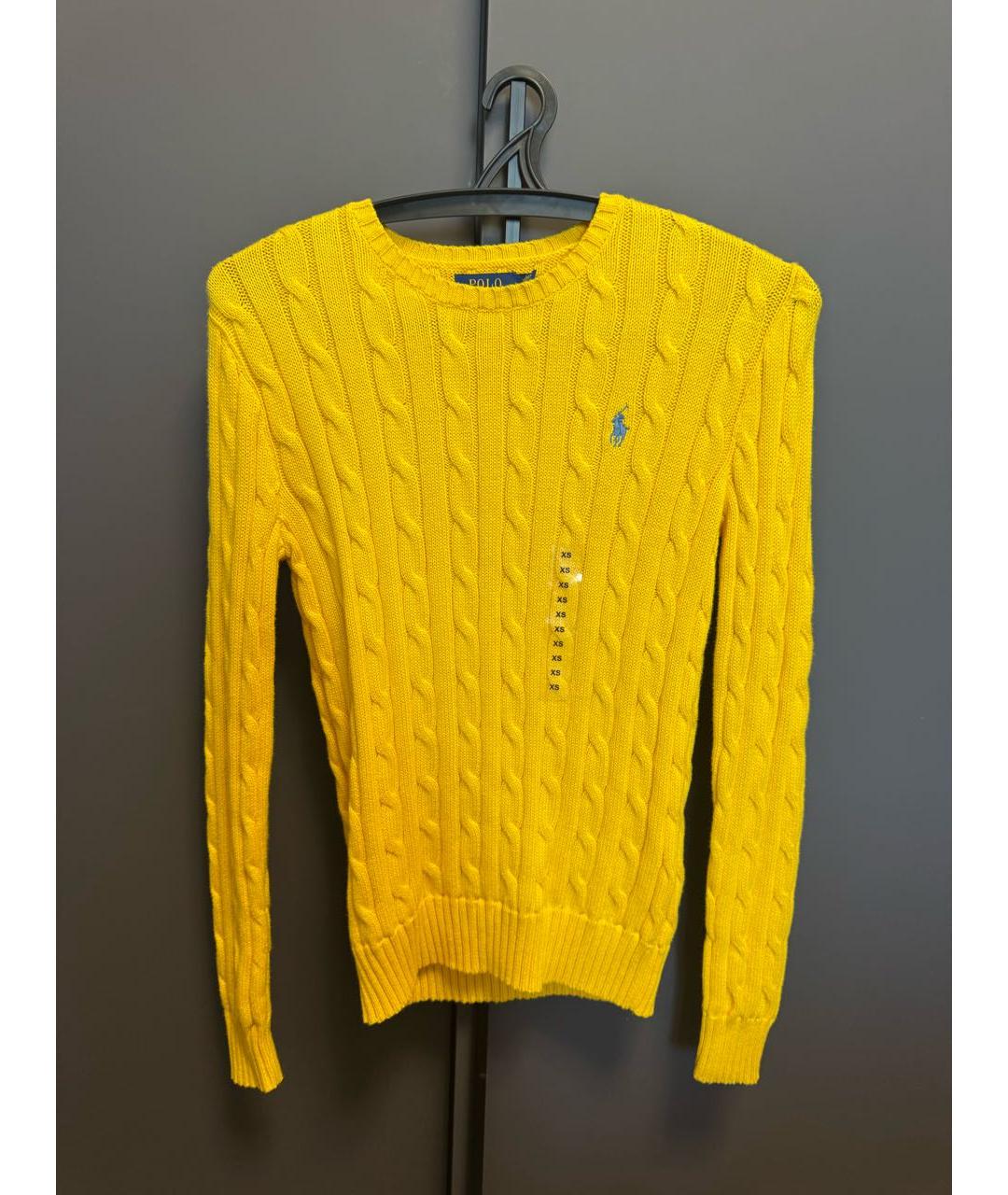 POLO RALPH LAUREN Желтый хлопковый джемпер / свитер, фото 5