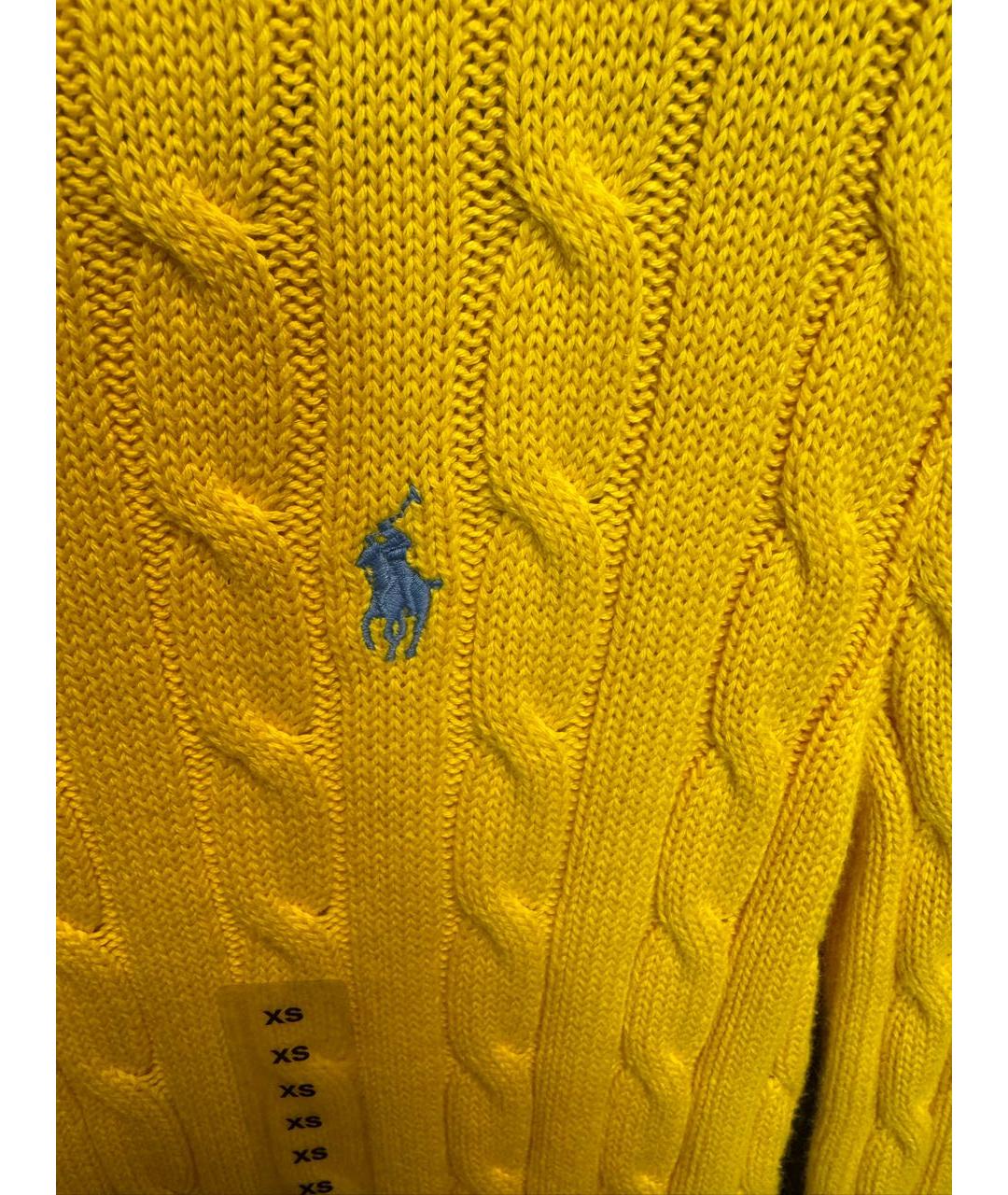 POLO RALPH LAUREN Желтый хлопковый джемпер / свитер, фото 4