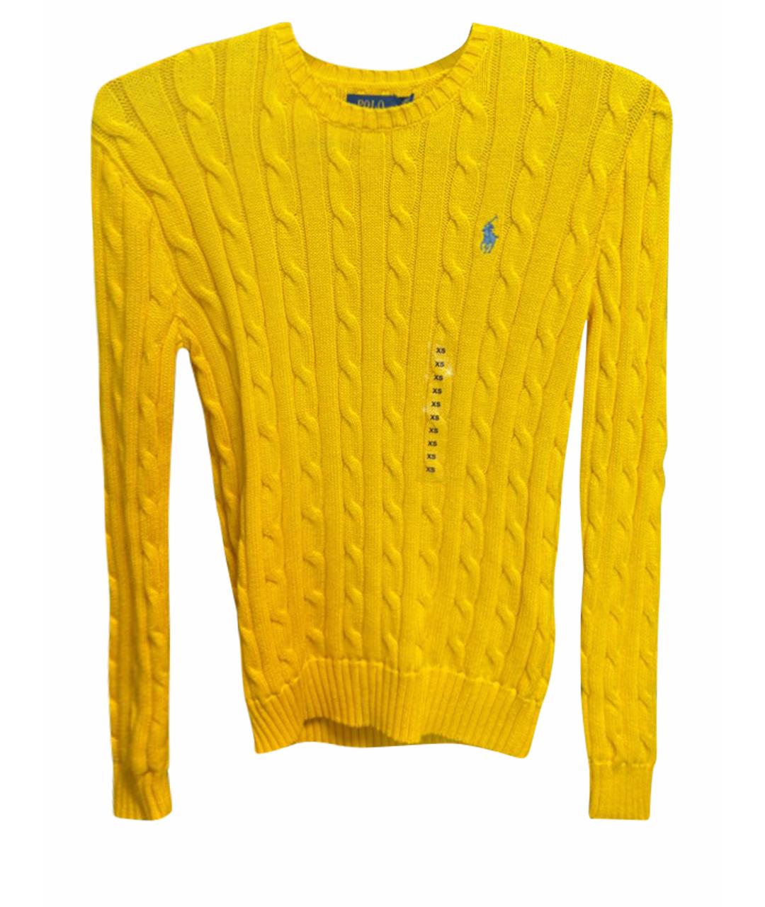 POLO RALPH LAUREN Желтый хлопковый джемпер / свитер, фото 1