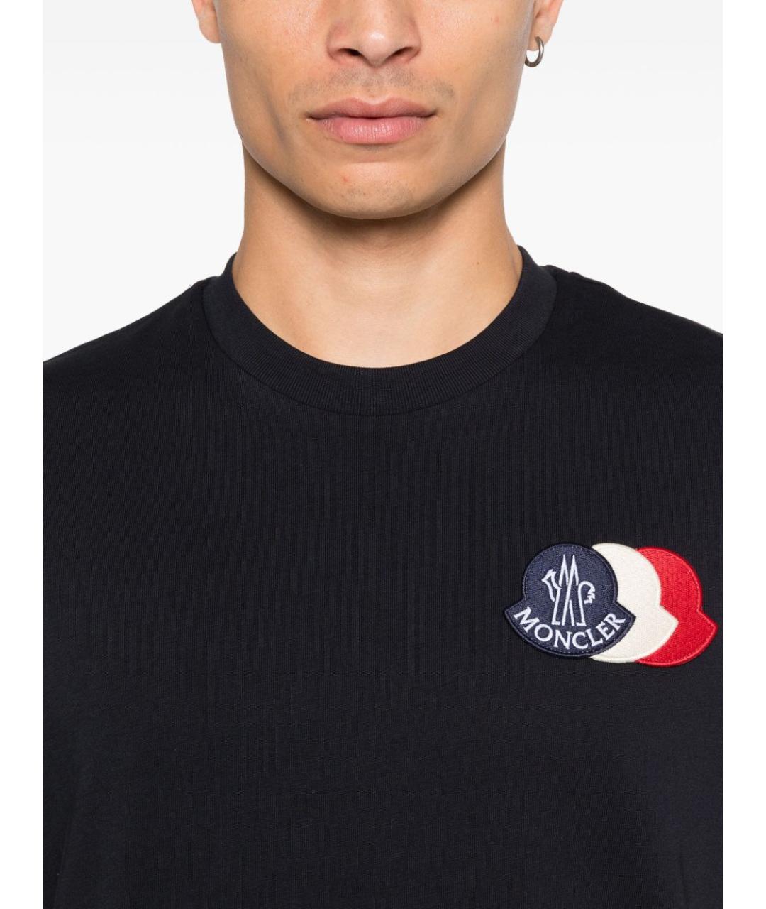 MONCLER Синяя хлопковая футболка, фото 3