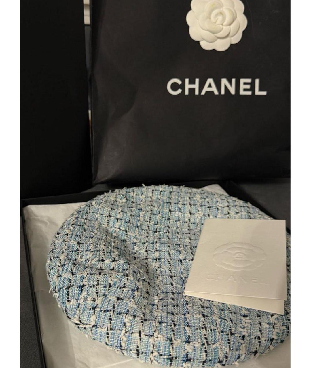 CHANEL Голубая хлопковая кепка, фото 5