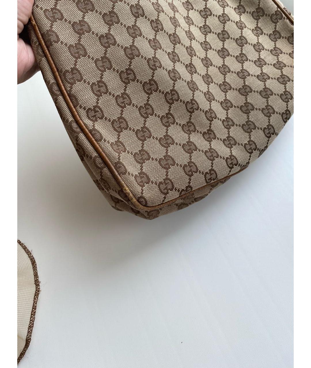GUCCI Коричневая тканевая сумка через плечо, фото 2