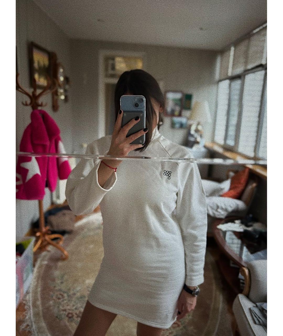 THE PANGAIA Белое хлопковое повседневное платье, фото 2