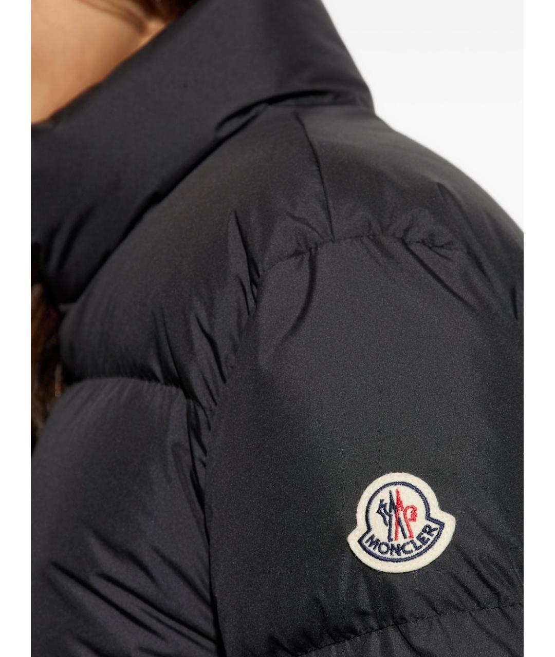 MONCLER Черное полиэстеровое пальто, фото 3