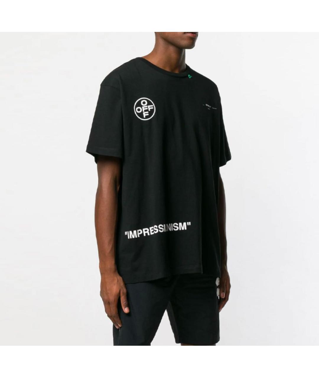 OFF-WHITE Черная хлопковая футболка, фото 5