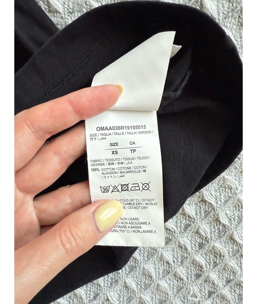 OFF-WHITE Черная хлопковая футболка, фото 4
