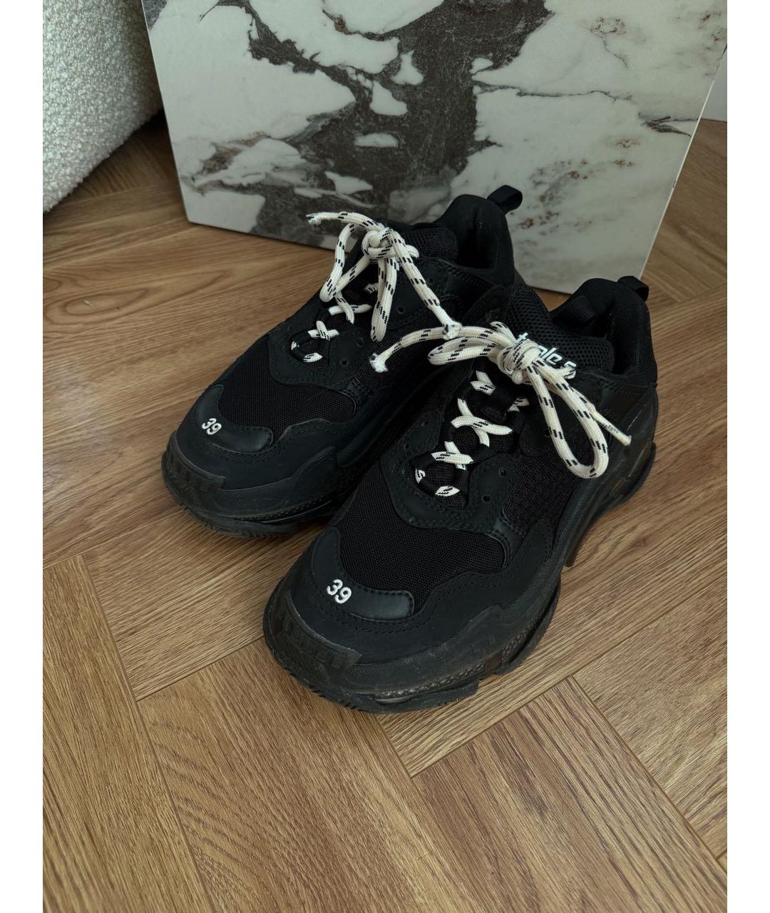 BALENCIAGA Черные текстильные кроссовки, фото 2