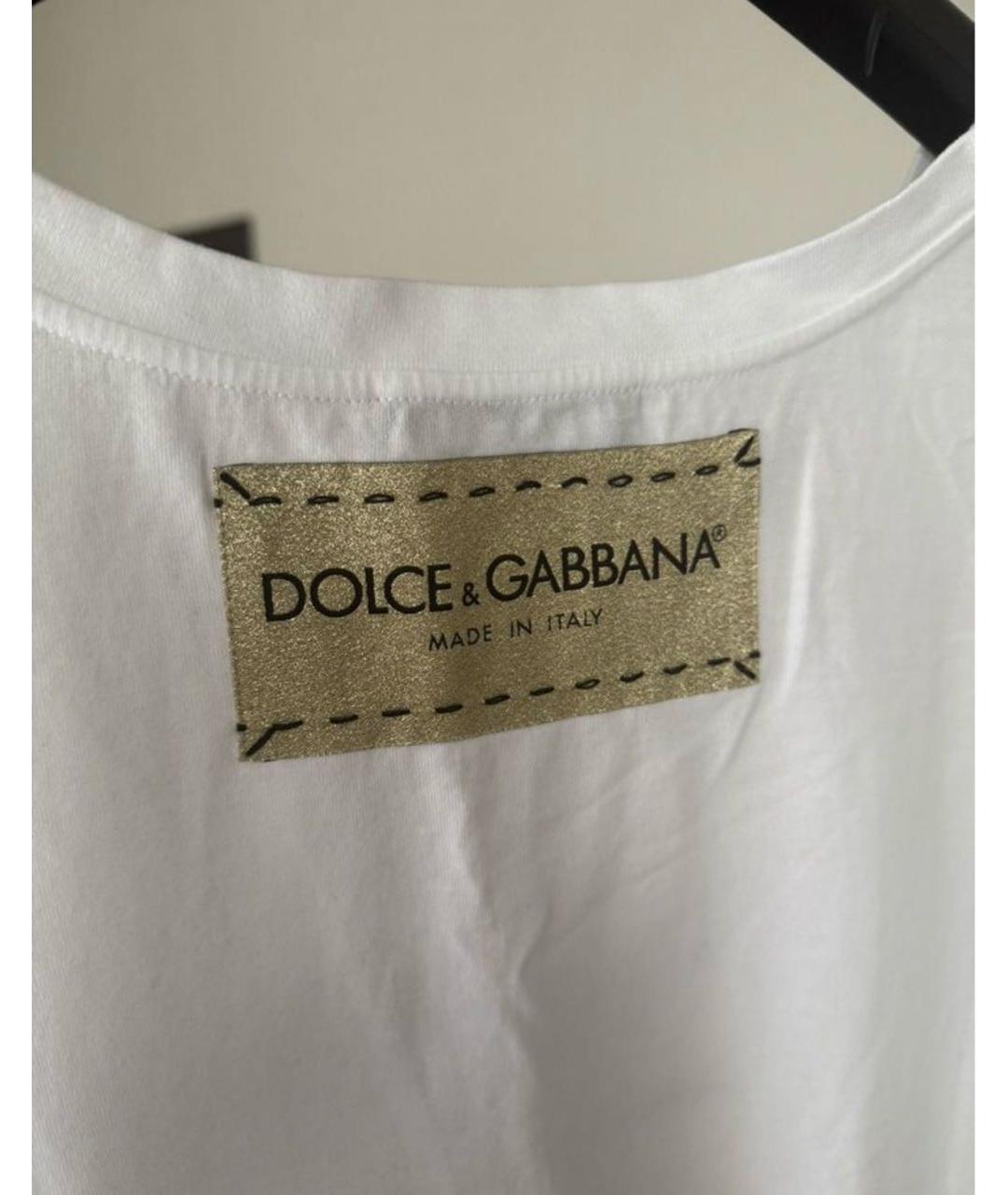 DOLCE&GABBANA Белая хлопковая футболка, фото 7