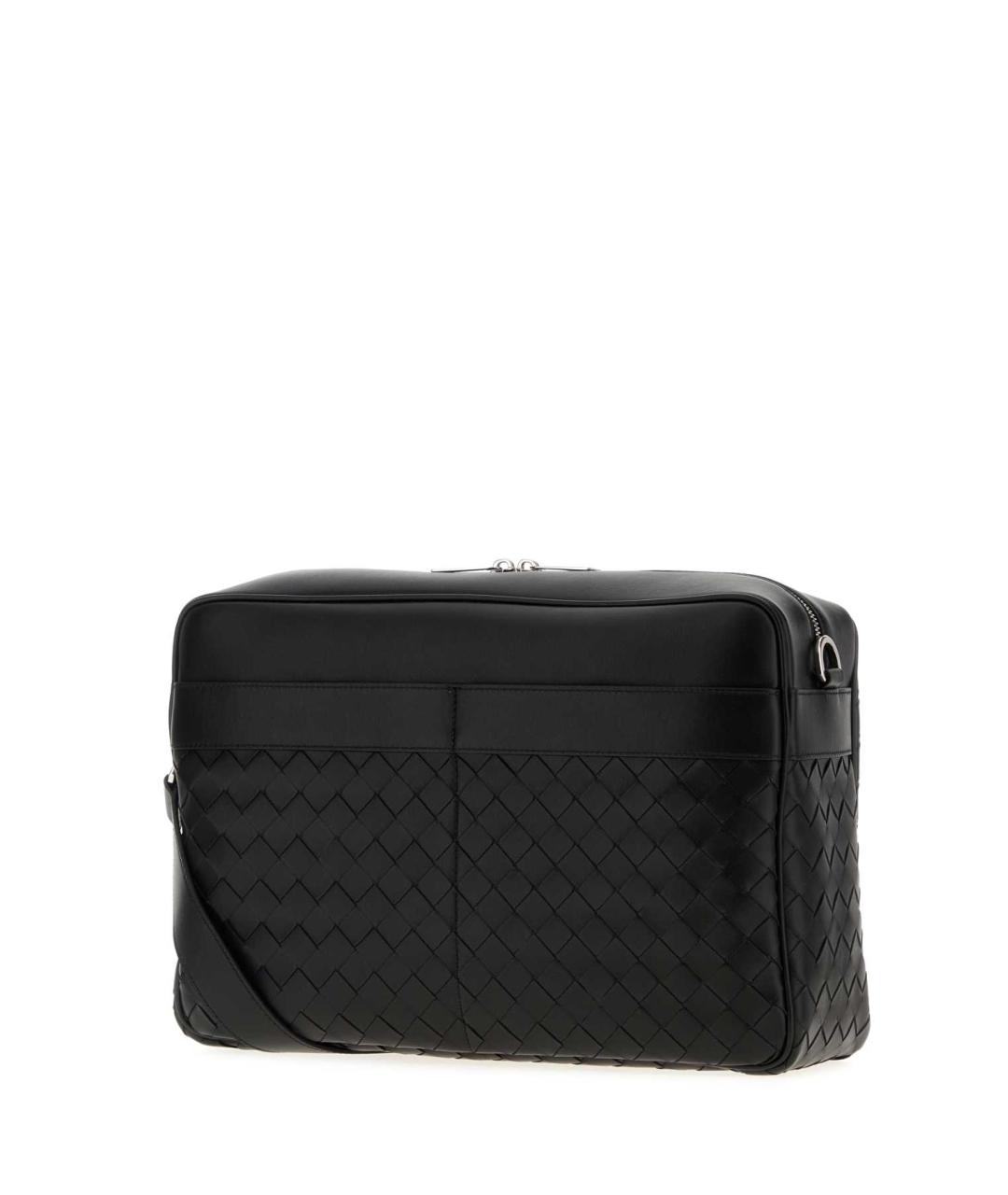 BOTTEGA VENETA Черная кожаная сумка на плечо, фото 2