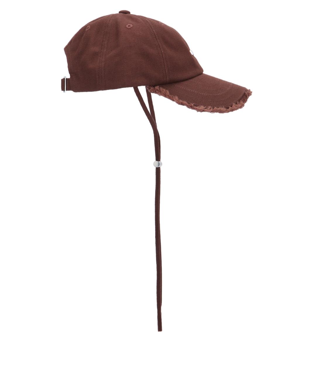 JACQUEMUS Коричневая хлопковая кепка, фото 2