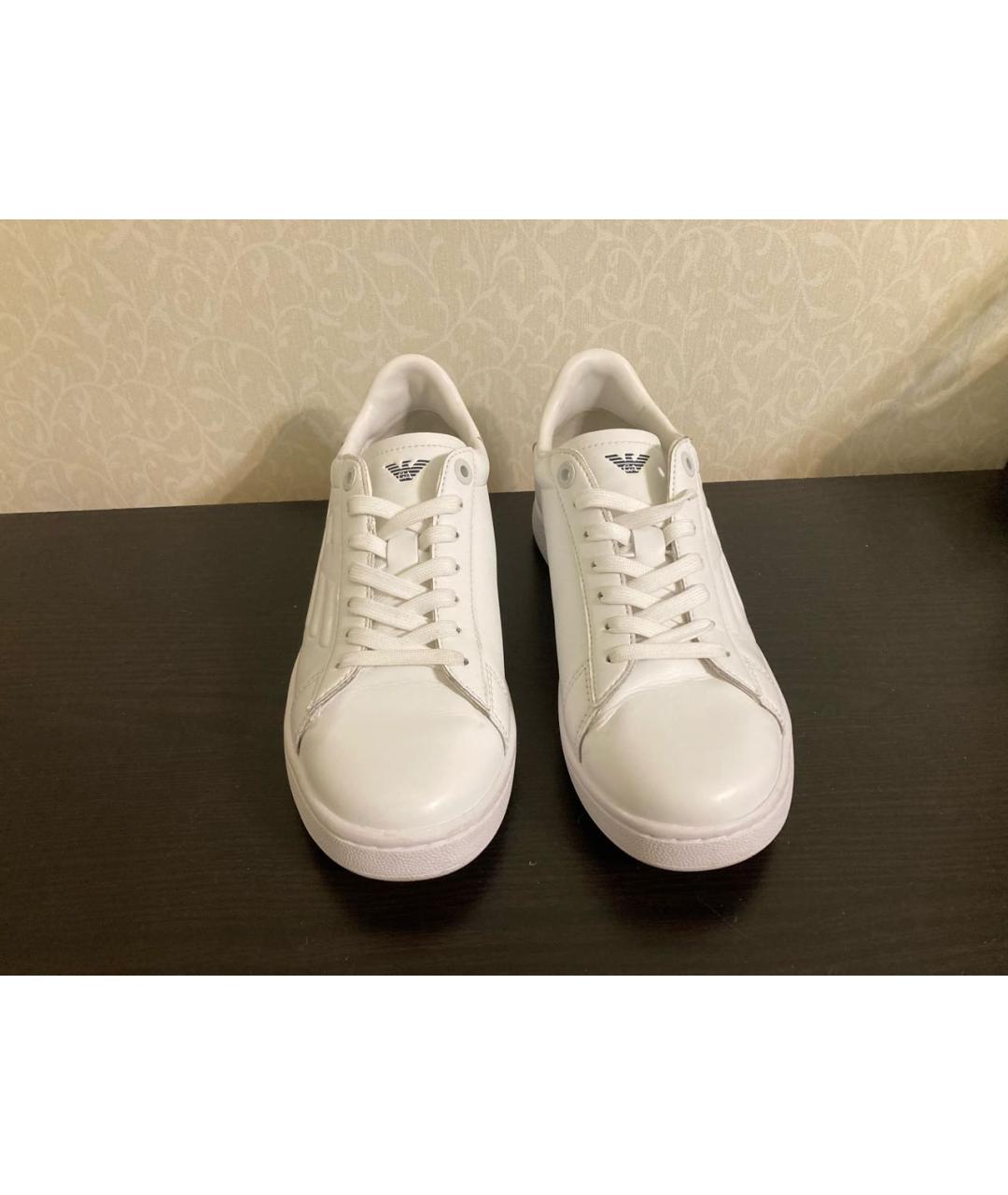 EMPORIO ARMANI Белые кожаные кеды, фото 2