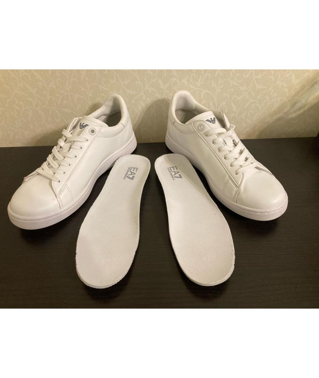 EMPORIO ARMANI Белые кожаные кеды, фото 3