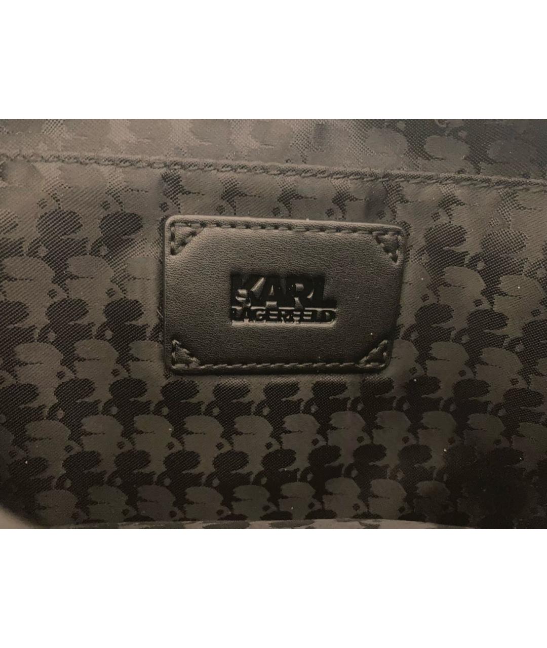 KARL LAGERFELD Черная синтетическая поясная сумка, фото 3