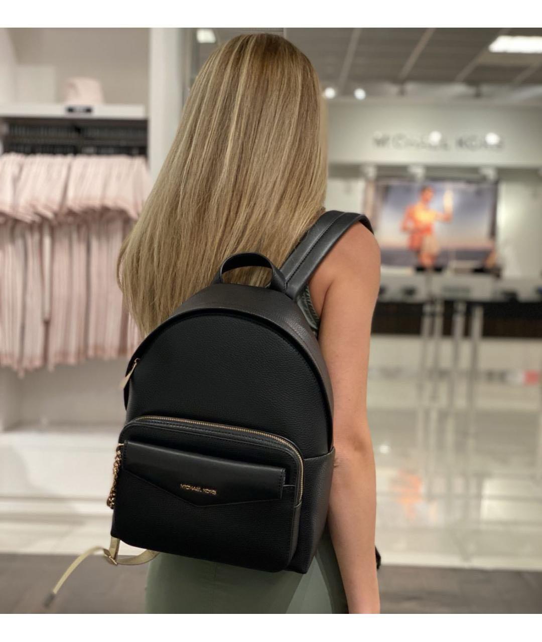 MICHAEL KORS Черный кожаный рюкзак, фото 4