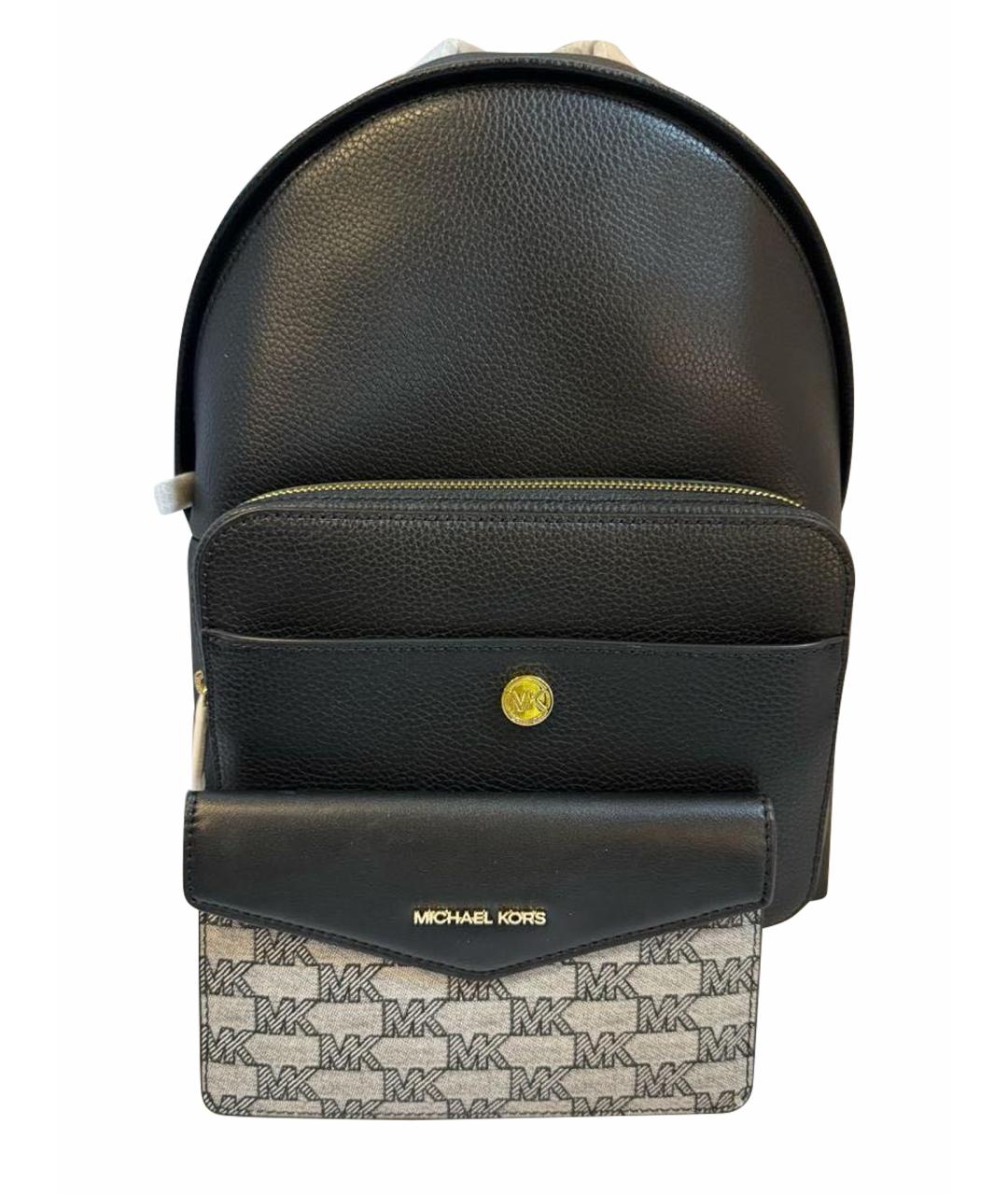 MICHAEL KORS Черный кожаный рюкзак, фото 1