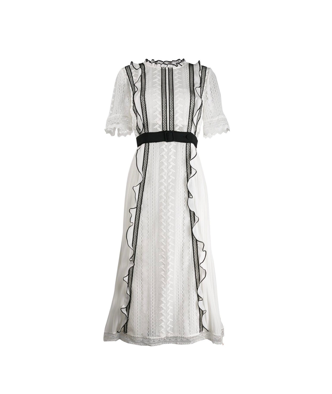 SELF-PORTRAIT Белое кружевное повседневное платье, фото 1