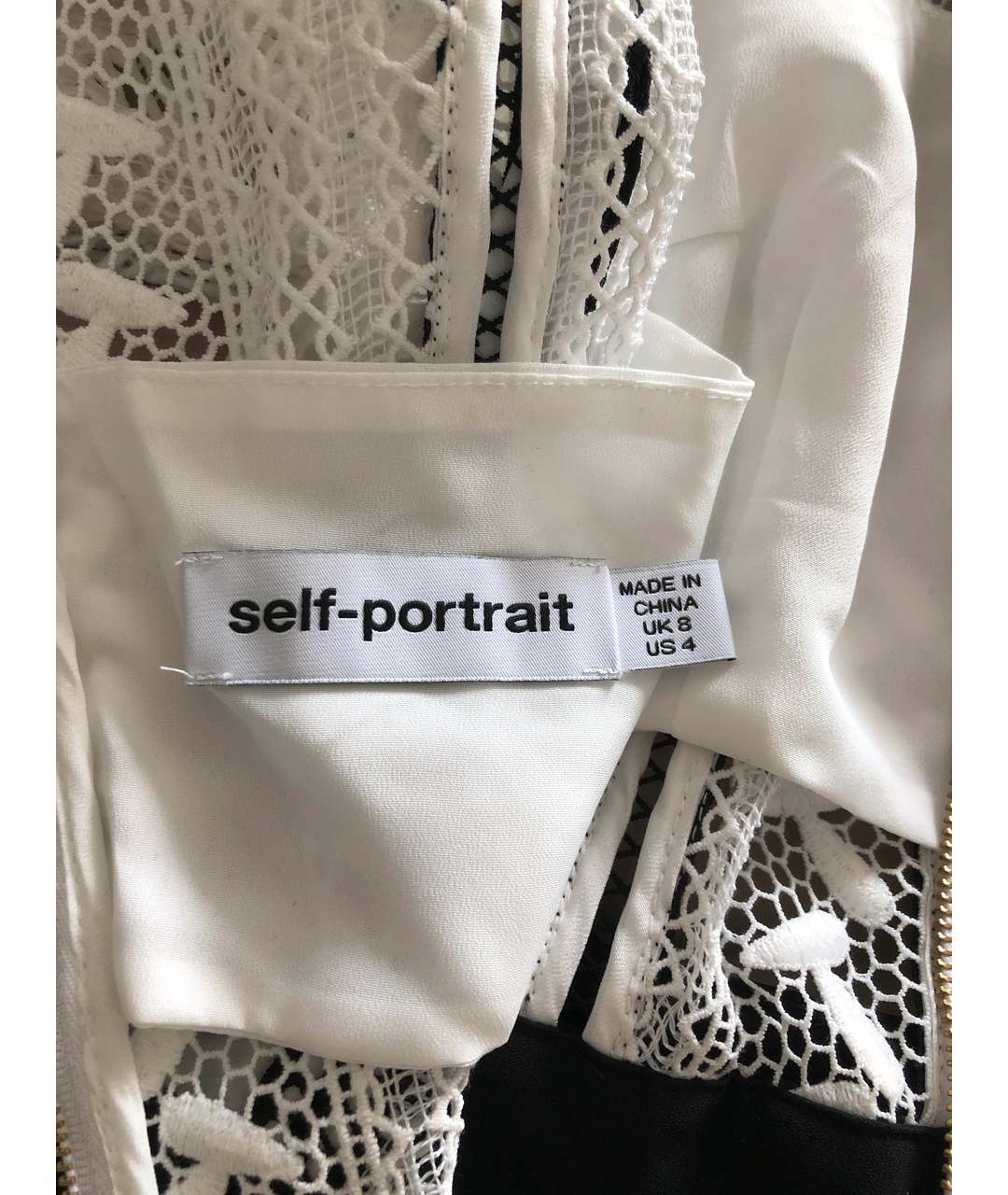 SELF-PORTRAIT Белое кружевное повседневное платье, фото 3