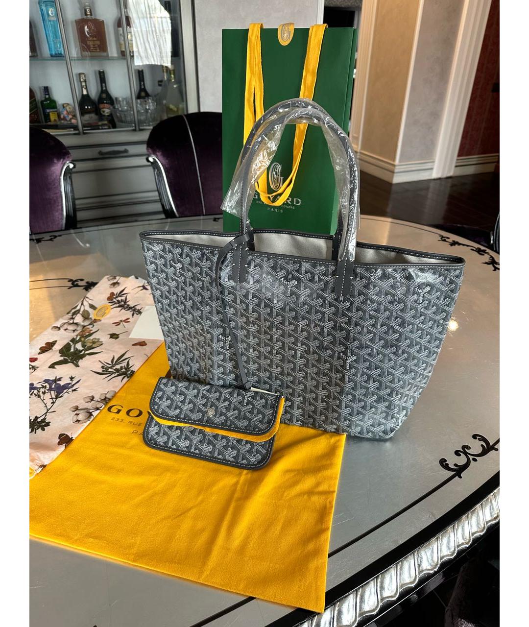 GOYARD Серая сумка тоут из искусственной кожи, фото 4