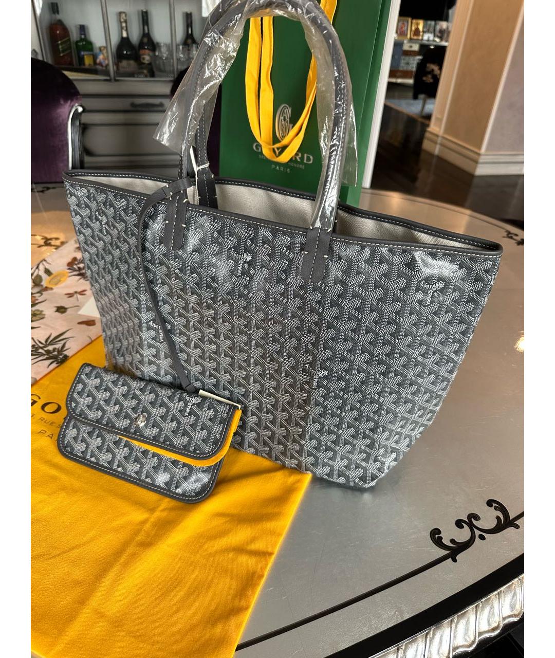 GOYARD Серая сумка тоут из искусственной кожи, фото 5
