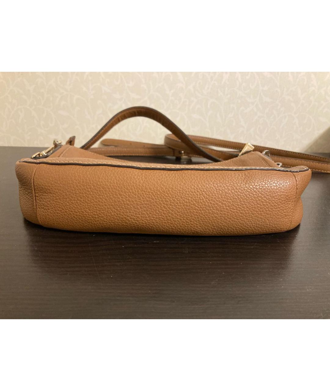 FURLA Коричневая кожаная сумка через плечо, фото 3
