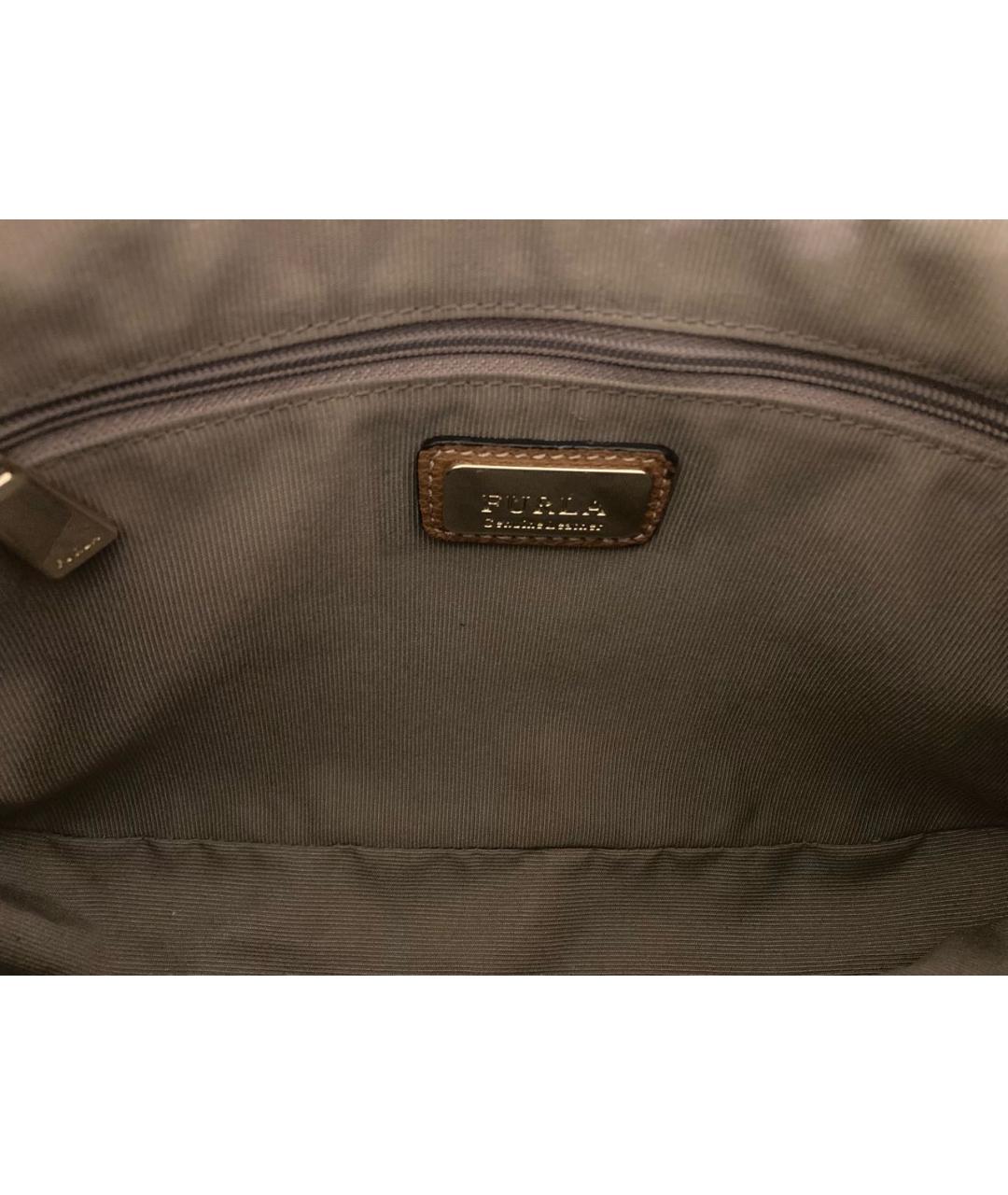 FURLA Коричневая кожаная сумка через плечо, фото 4