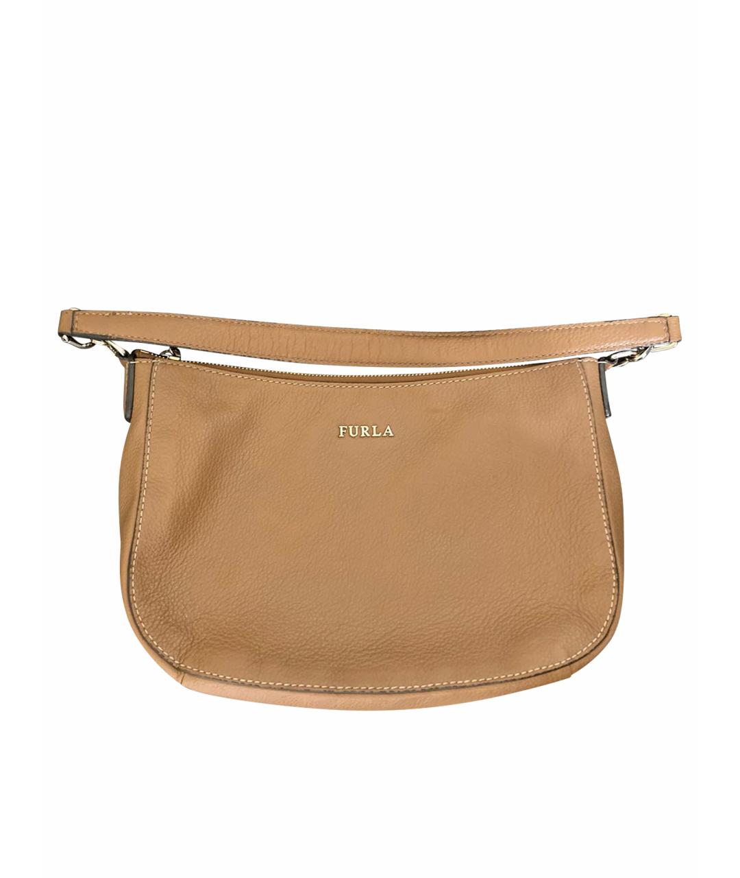 FURLA Коричневая кожаная сумка через плечо, фото 1