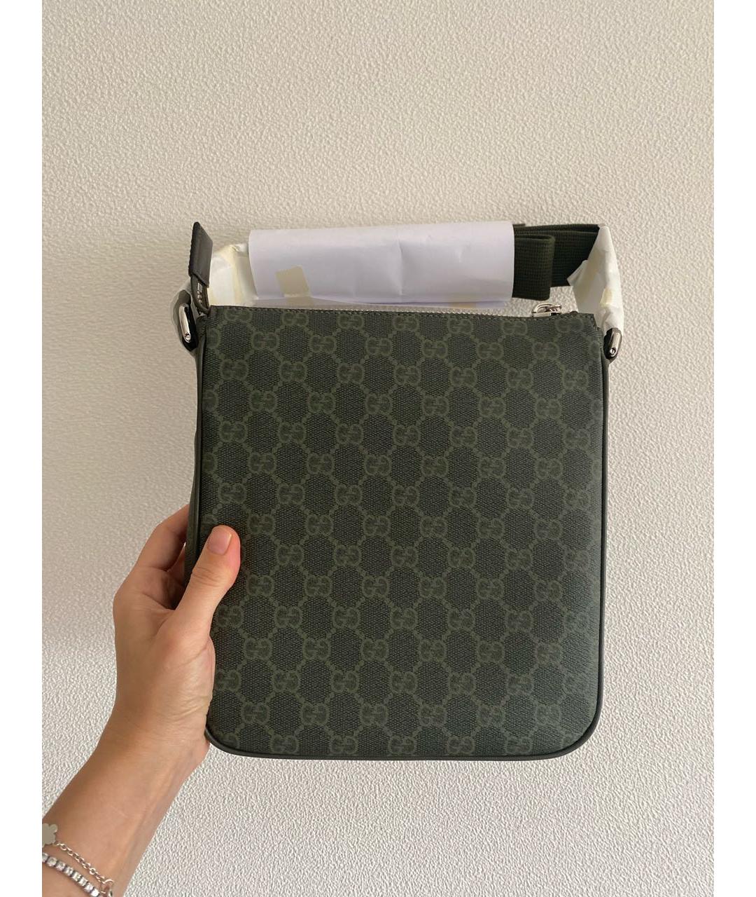 GUCCI Зеленая кожаная сумка на плечо, фото 5