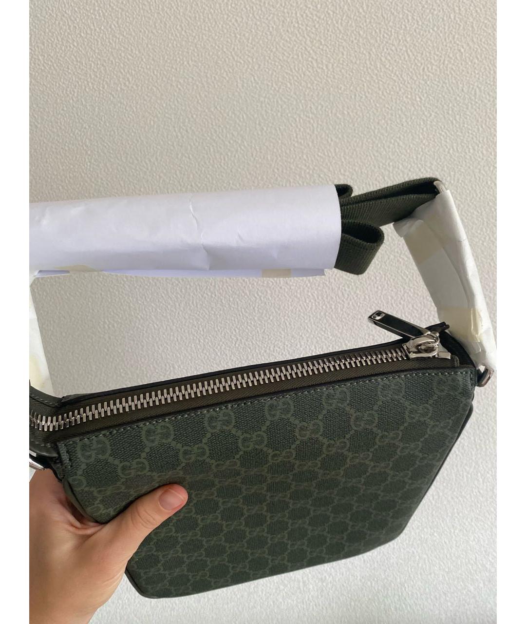 GUCCI Зеленая кожаная сумка на плечо, фото 3