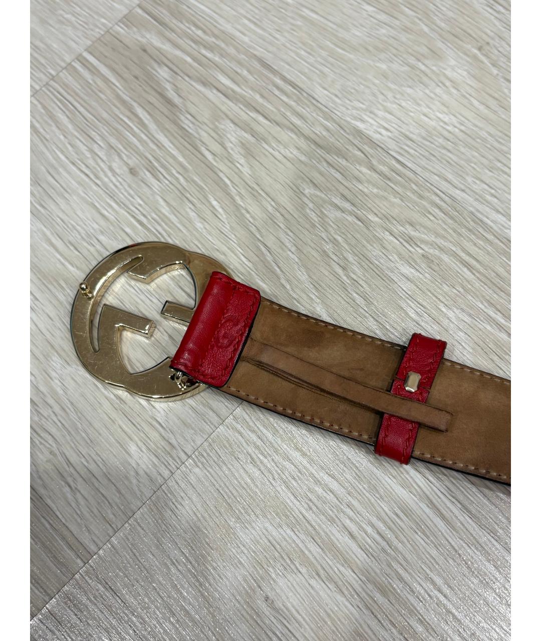 GUCCI Красный кожаный ремень, фото 2