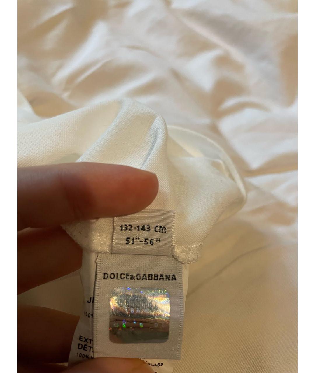 DOLCE&GABBANA Белый хлопковый детская футболка / топ, фото 6