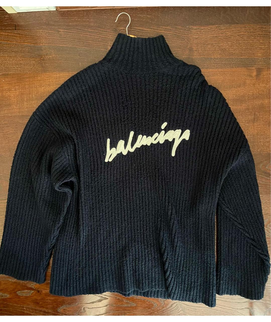 BALENCIAGA Темно-синий полиамидовый джемпер / свитер, фото 6