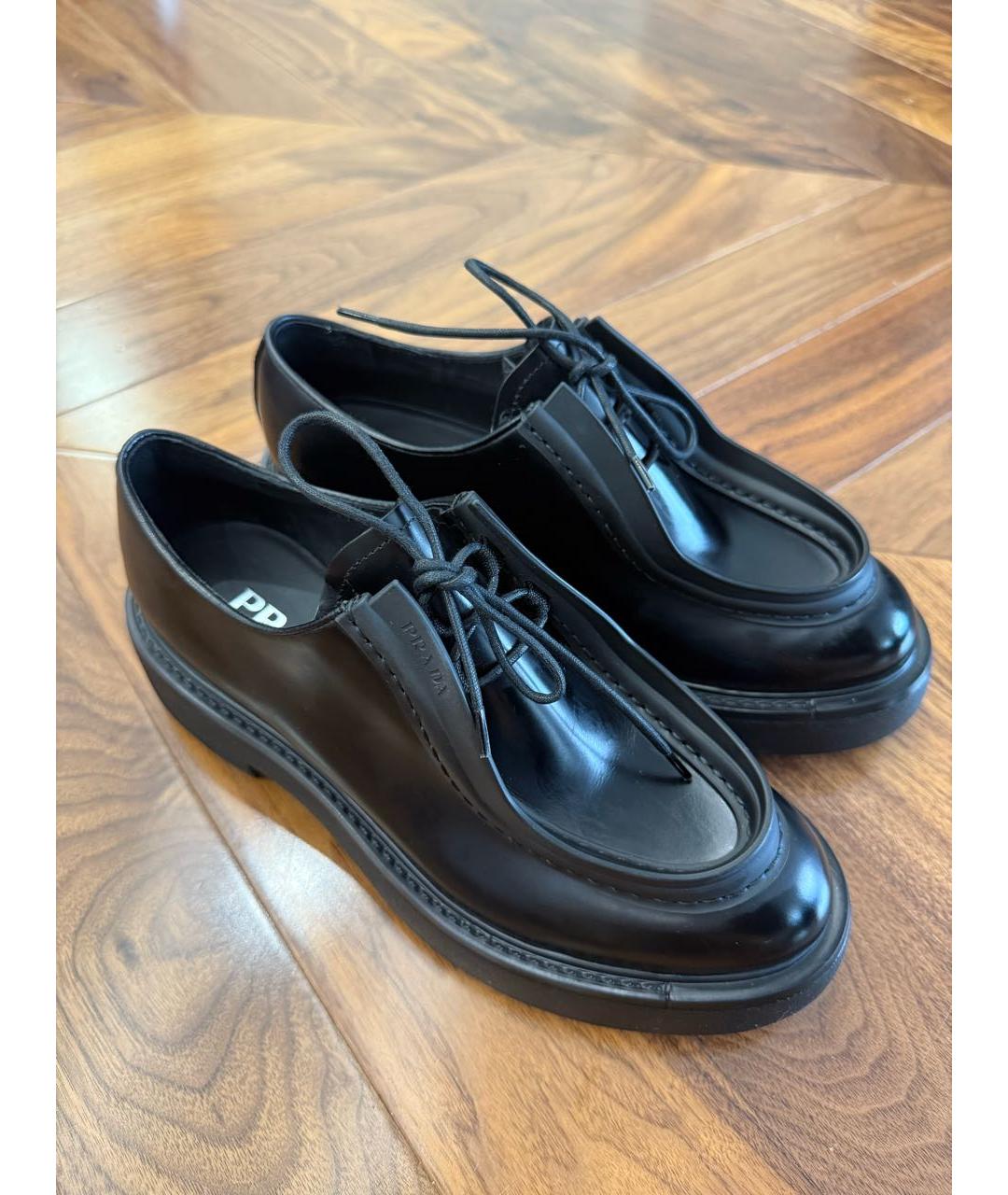 PRADA Черные кожаные лоферы, фото 2