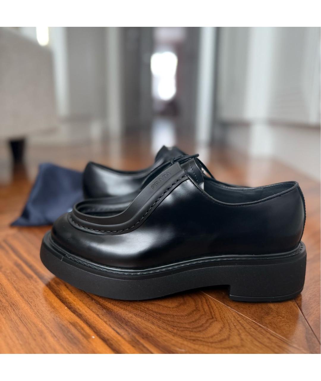 PRADA Черные кожаные лоферы, фото 9
