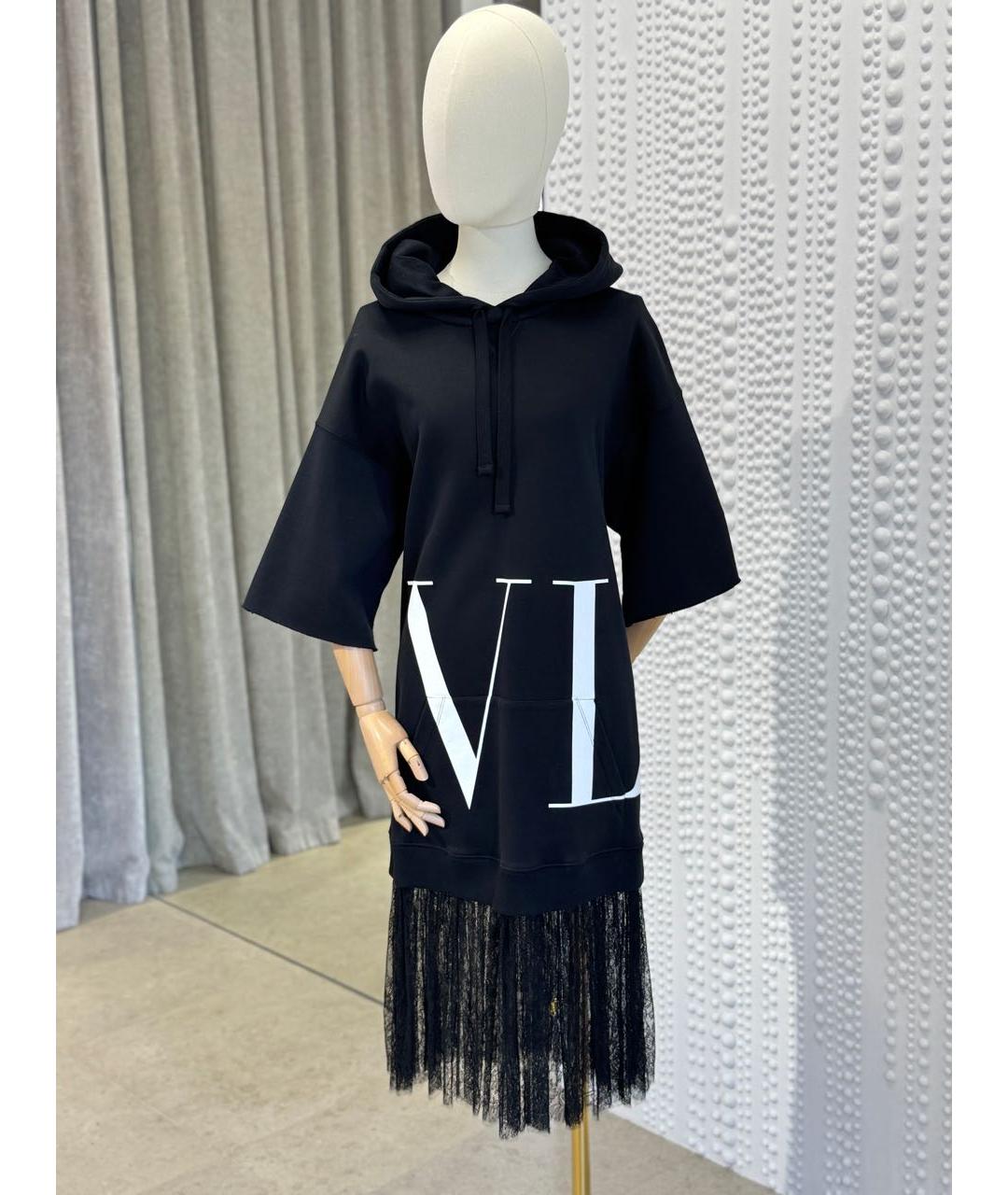 VALENTINO Черное хлопковое повседневное платье, фото 5