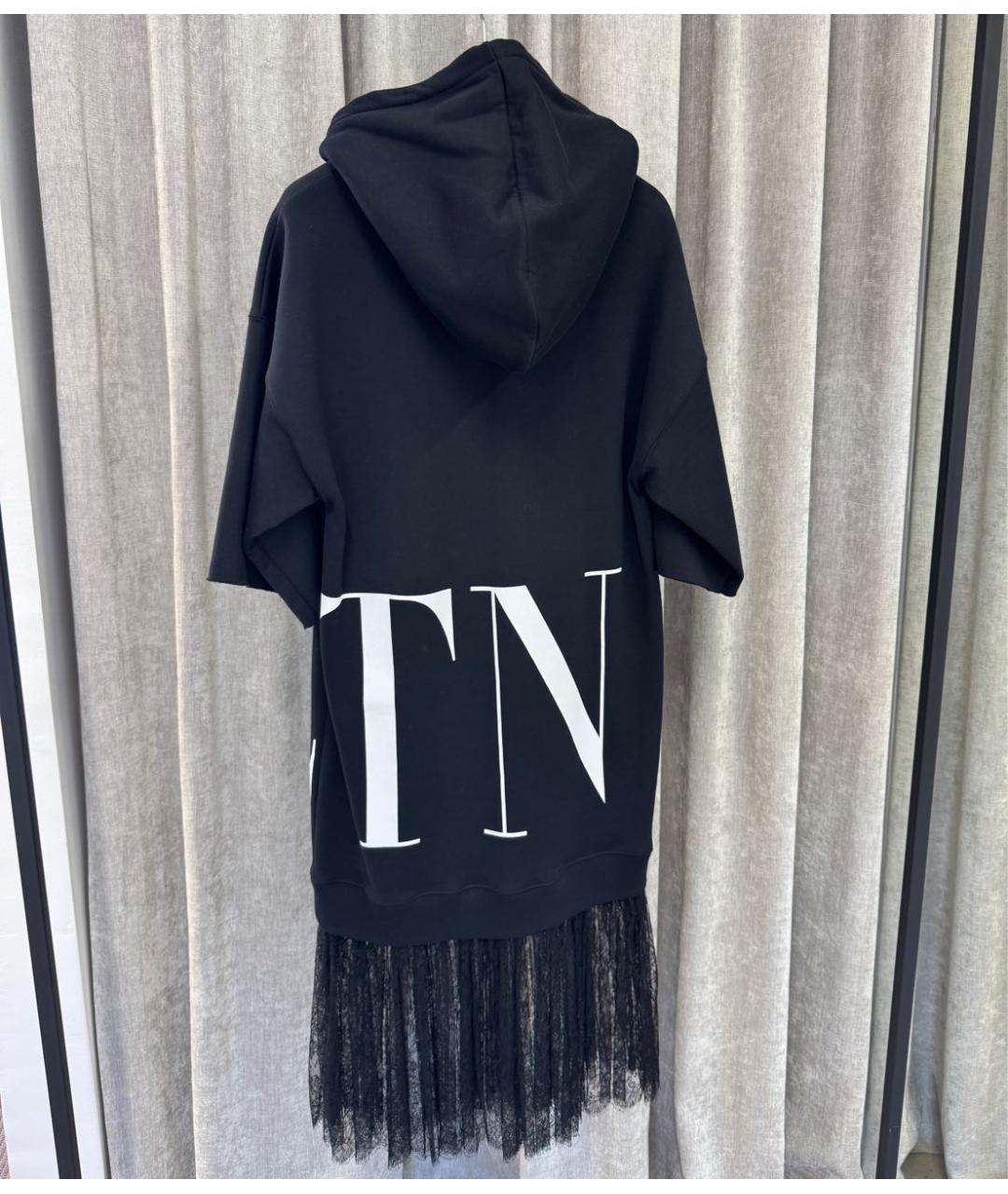 VALENTINO Черное хлопковое повседневное платье, фото 2