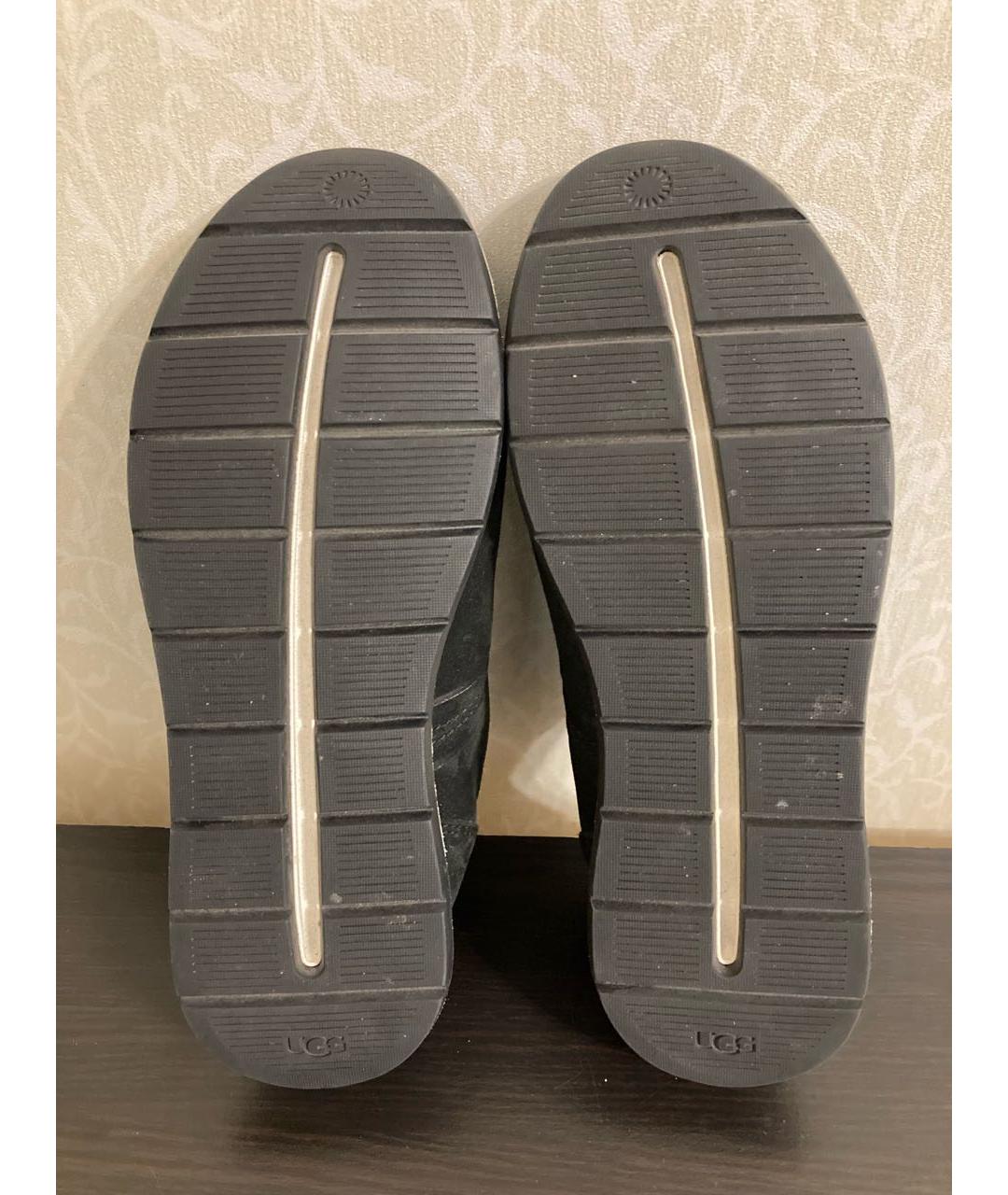 UGG AUSTRALIA Черные кожаные кроссовки, фото 4