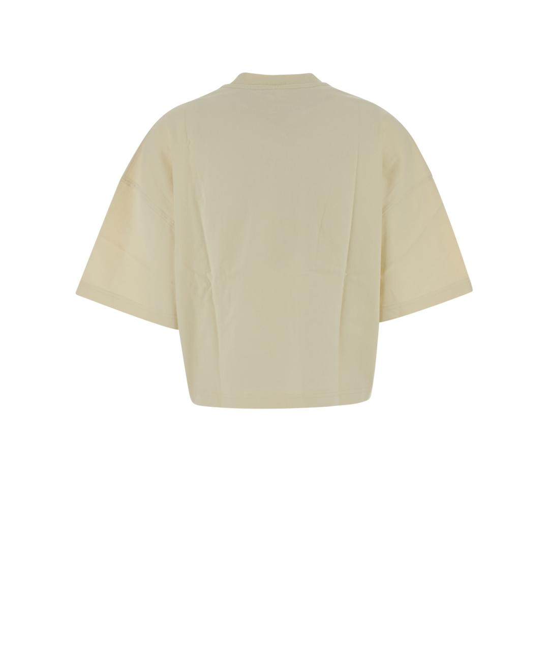 JACQUEMUS Бежевая хлопковая футболка, фото 2