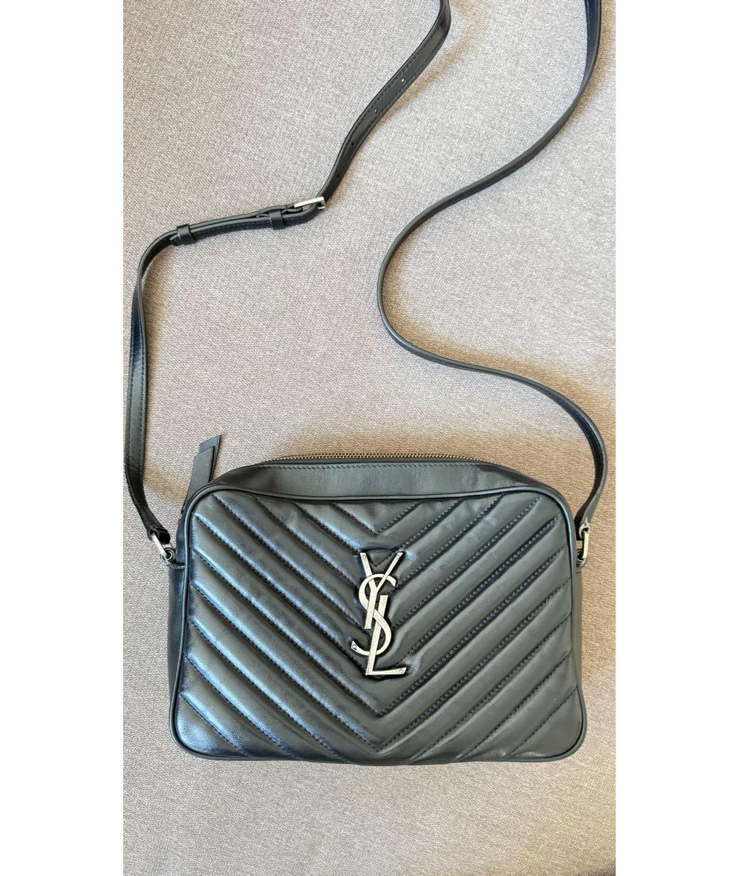 SAINT LAURENT Черная кожаная сумка через плечо, фото 9