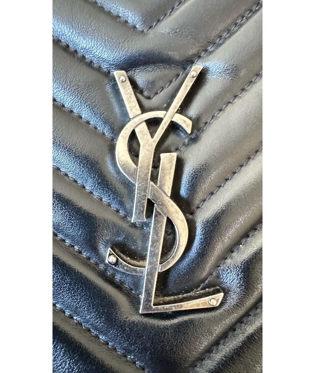 SAINT LAURENT Черная кожаная сумка через плечо, фото 2