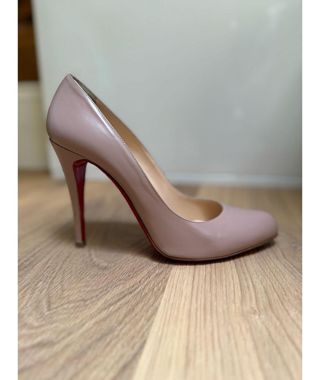 CHRISTIAN LOUBOUTIN Бежевые кожаные туфли, фото 5