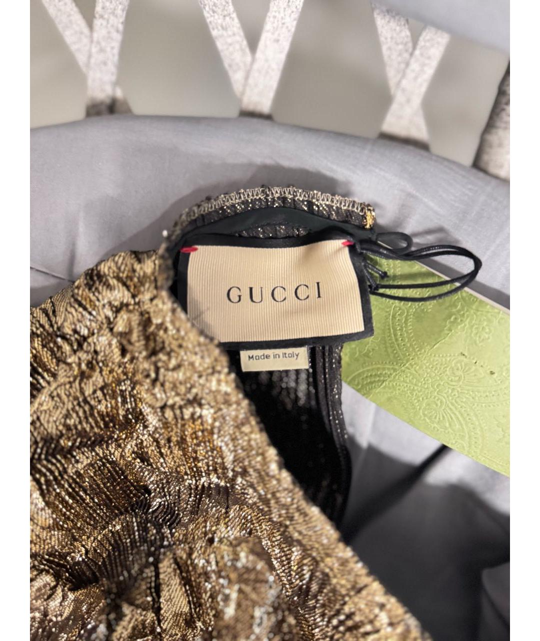 GUCCI Золотое полиэстеровое вечернее платье, фото 3