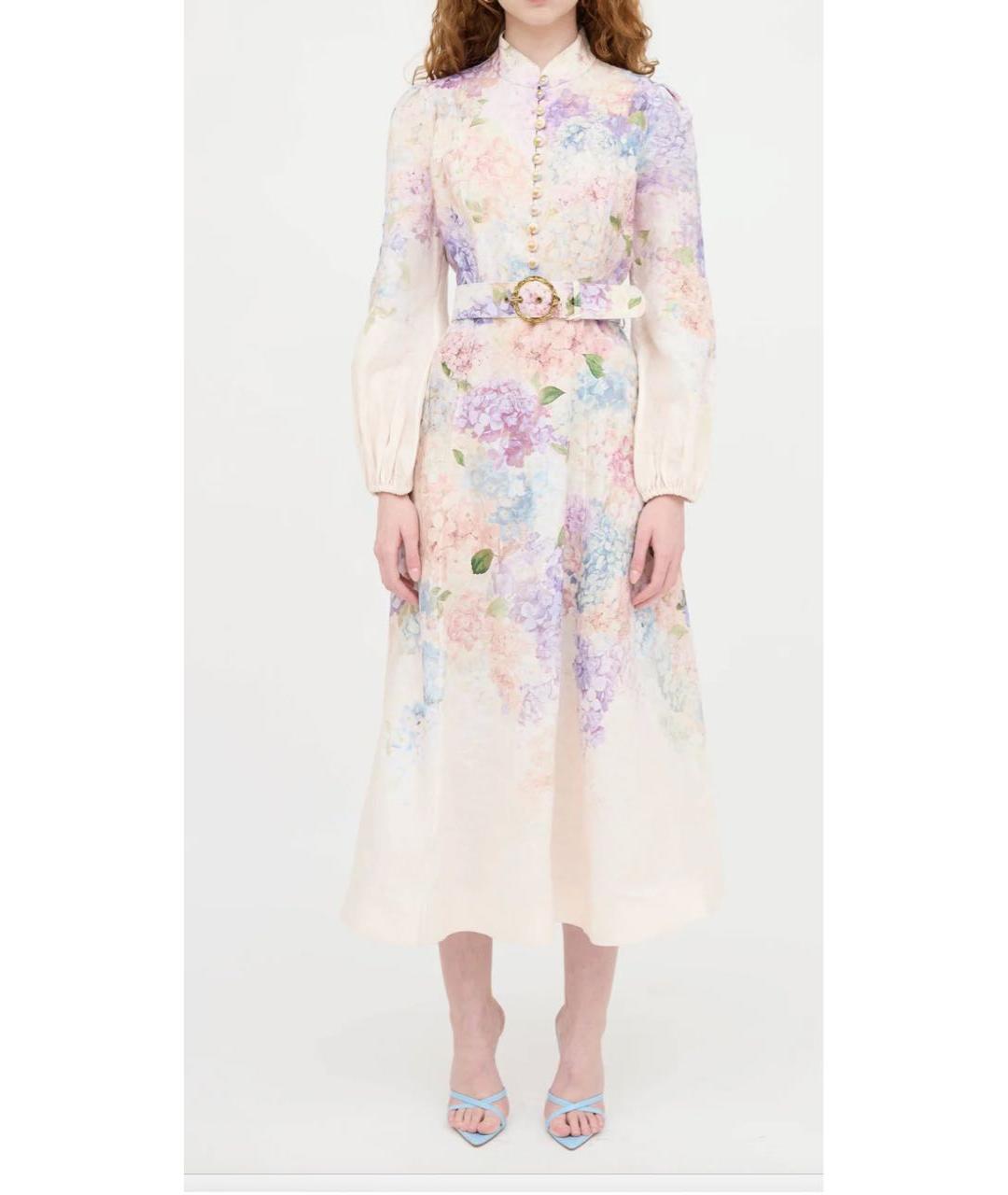 ZIMMERMANN Мульти льняное повседневное платье, фото 4