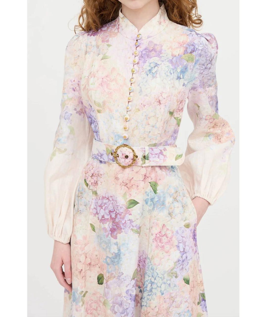 ZIMMERMANN Мульти льняное повседневное платье, фото 2