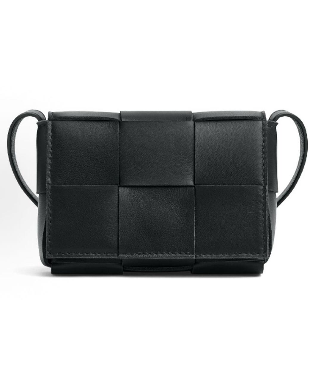 BOTTEGA VENETA Черная кожаная сумка через плечо, фото 1