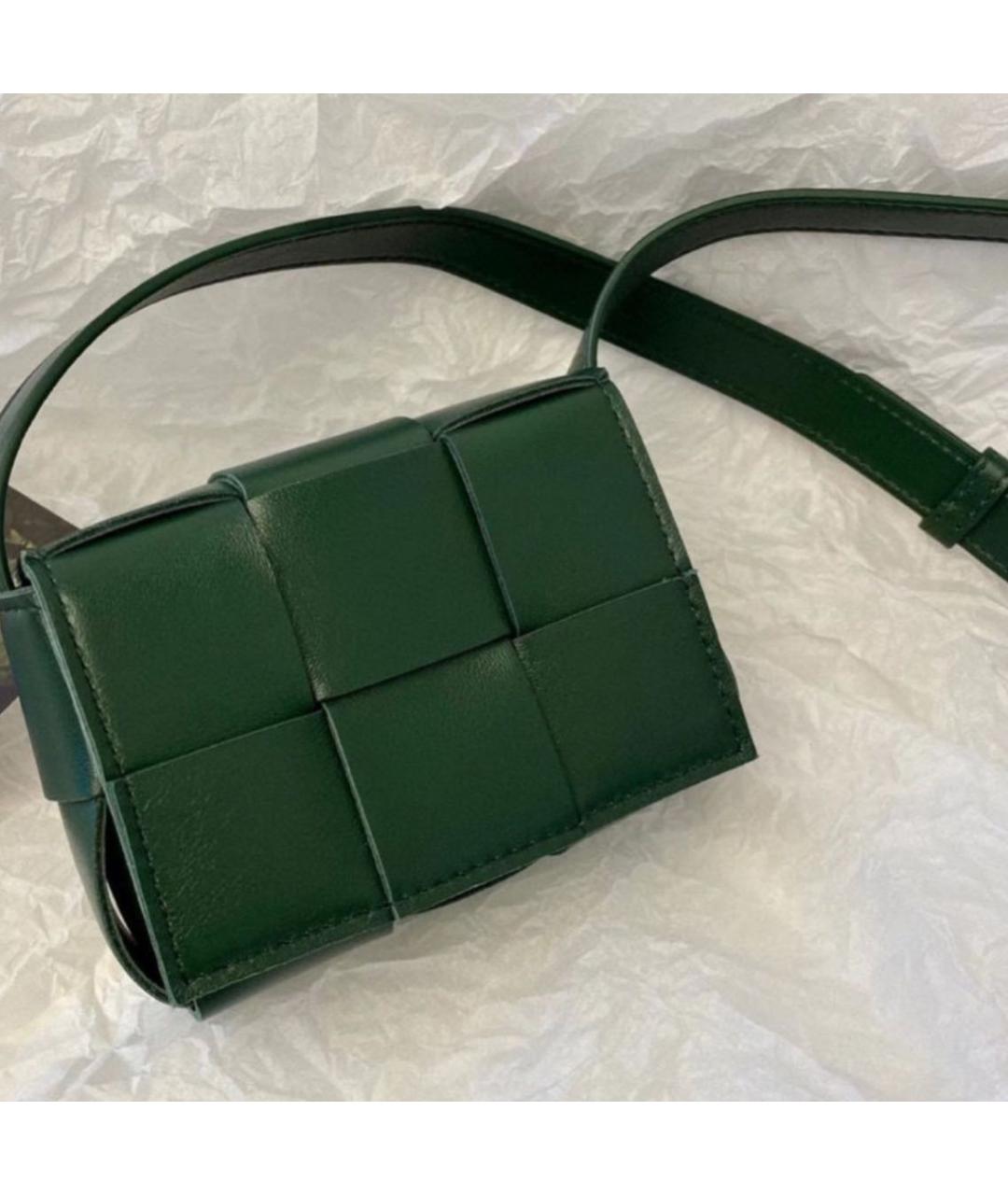 BOTTEGA VENETA Зеленая кожаная сумка через плечо, фото 2
