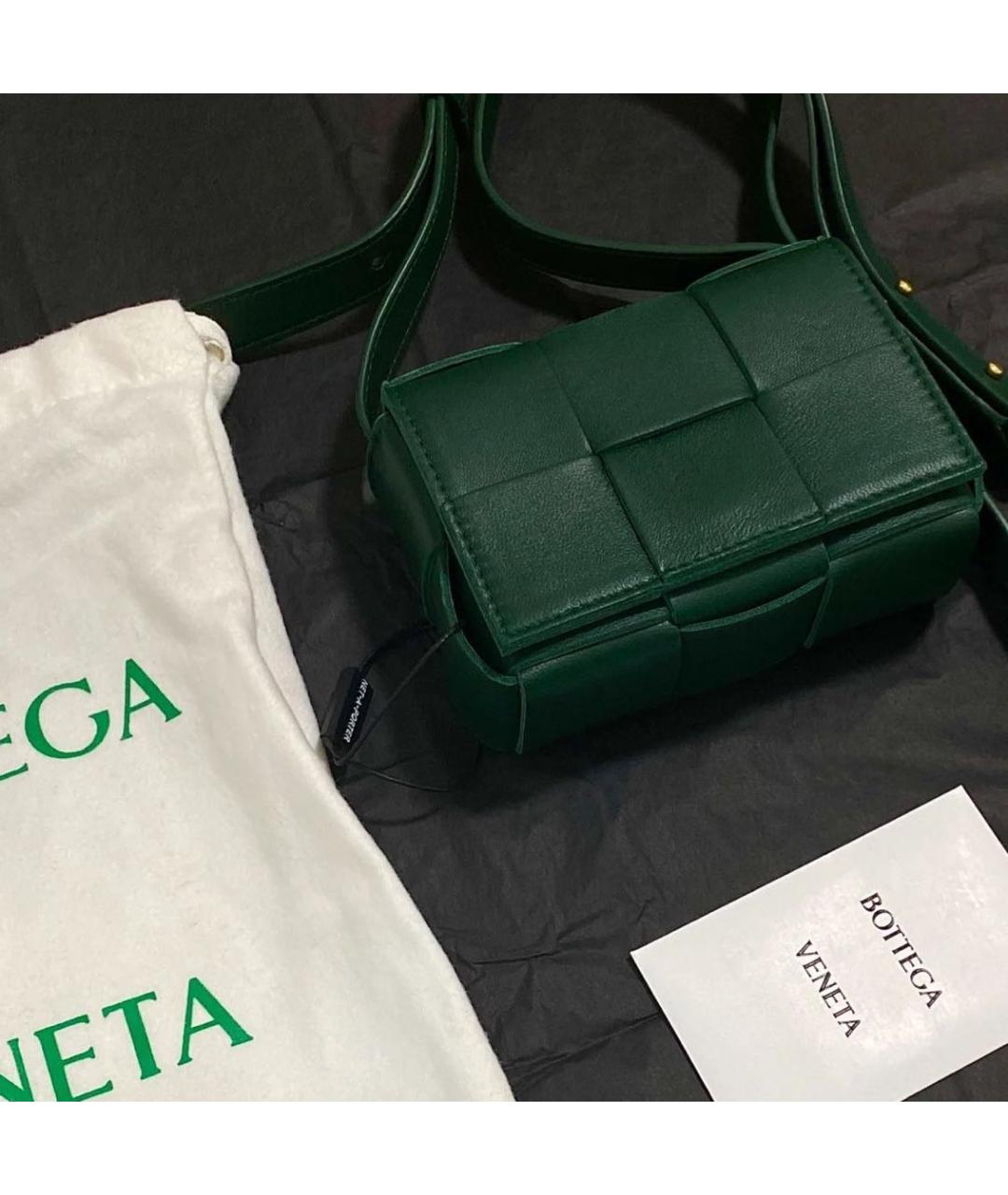 BOTTEGA VENETA Зеленая кожаная сумка через плечо, фото 3