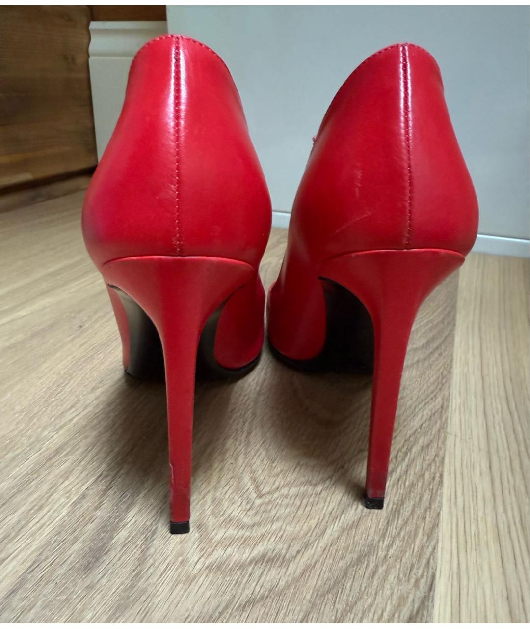 SAINT LAURENT Красные кожаные туфли, фото 3