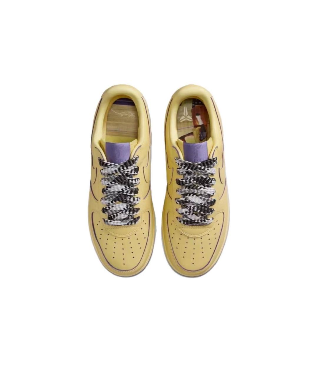NIKE Желтые кожаные низкие кроссовки / кеды, фото 2