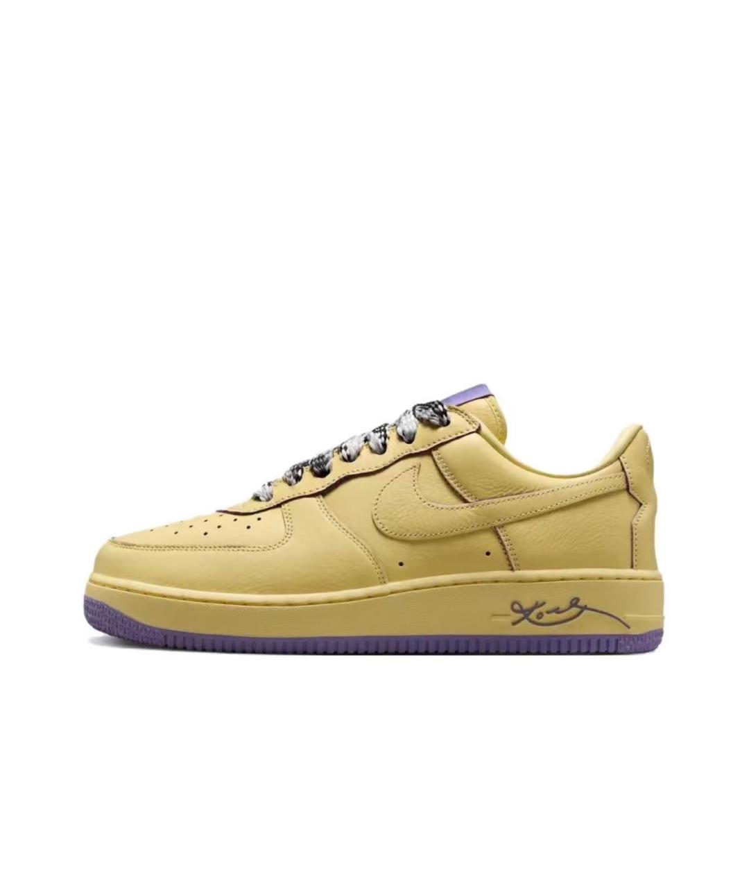 NIKE Желтые кожаные низкие кроссовки / кеды, фото 5